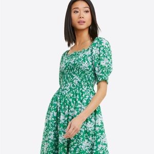 NWT Draper James Green Smocked Mini Dress